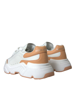 Weiß Pfirsich DAYMASTER Leder Turnschuhe Schuhe