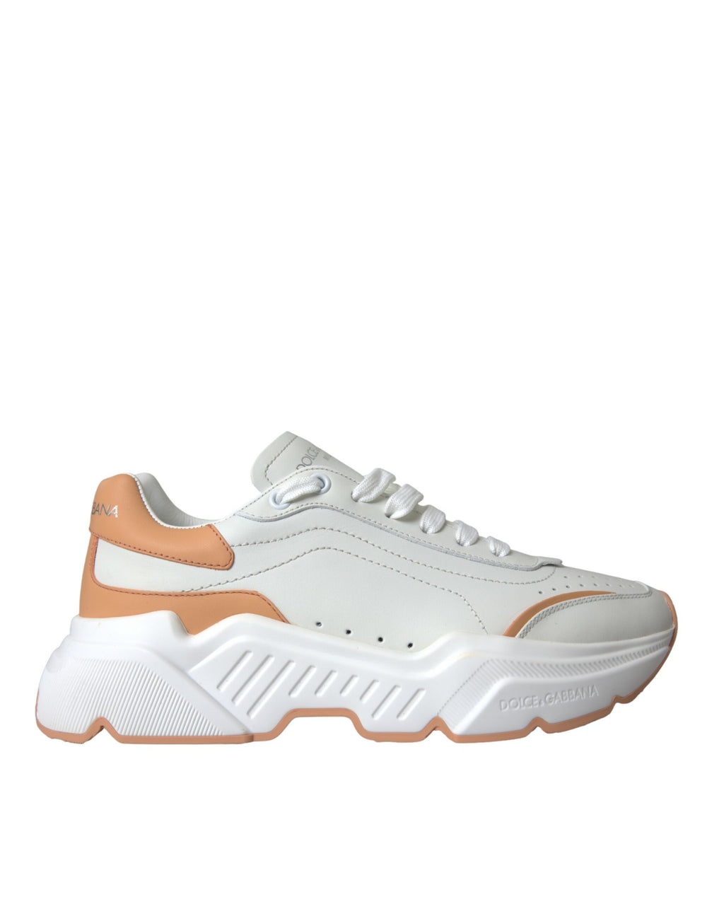 Weiß Pfirsich DAYMASTER Leder Turnschuhe Schuhe