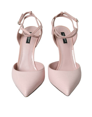 Rosa Leder Knöchelriemen Heels Pumps Schuhe
