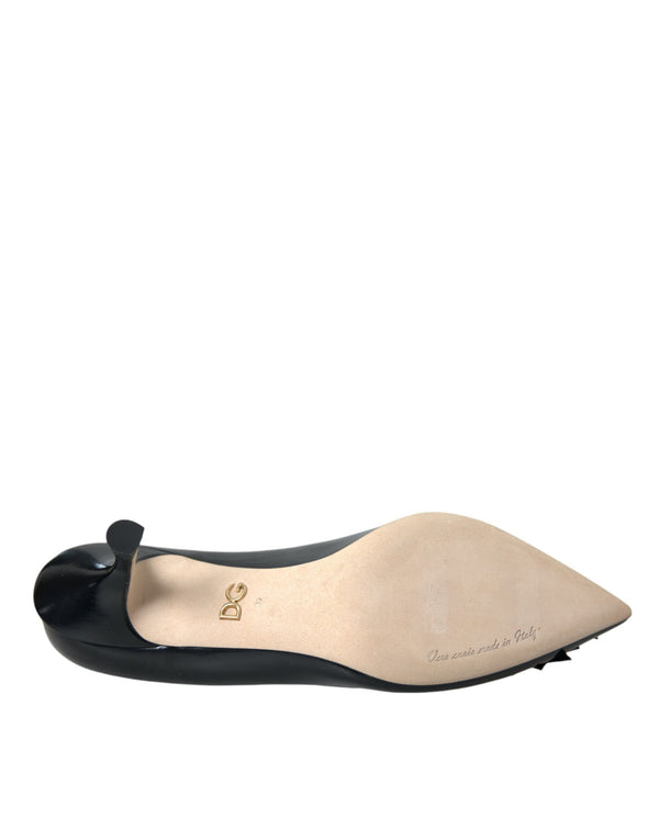 Schwarz Leder BOOM Patch Heels Pumps Schuhe