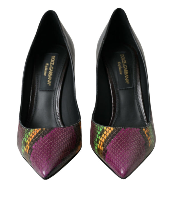 Multicolor Exotische Leder Absätze Pumps Schuhe