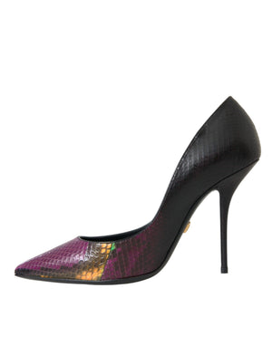 Multicolor Exotische Leder Absätze Pumps Schuhe