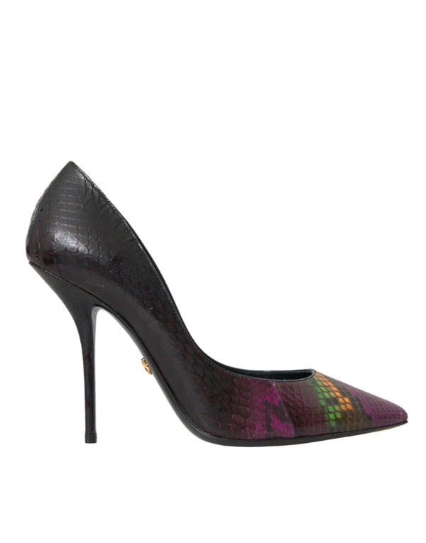 Multicolor Exotische Leder Absätze Pumps Schuhe