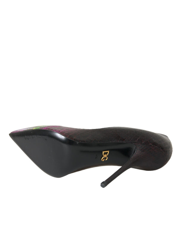 Multicolor Exotische Leder Absätze Pumps Schuhe