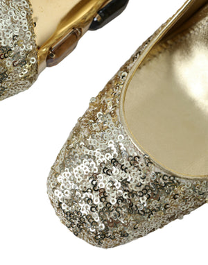 Gold Pailletten Kristall Absätze Pumps Schuhe