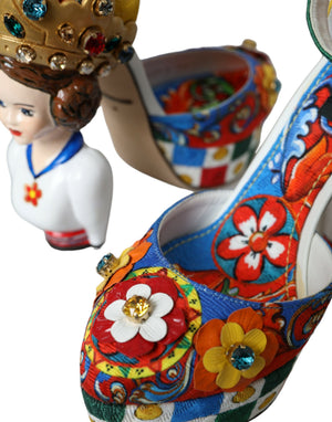 Multicolor Carretto verschönerte Sandalen Schuhe