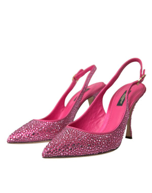 Rosa Slingbacks Kristall Pumps Schuhe
