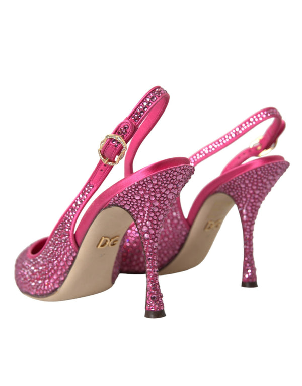 Rosa Slingbacks Kristall Pumps Schuhe