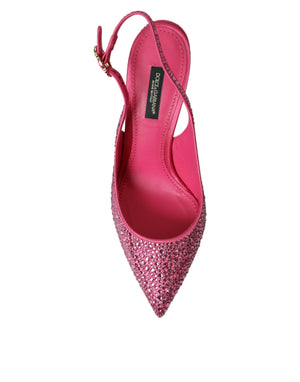 Rosa Slingbacks Kristall Pumps Schuhe