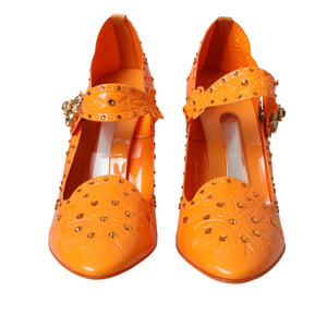 Orange CINDERELLA Floral Kristall Pumps Schuhe