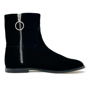 Schwarze Kalbsleder Damenstiefelette