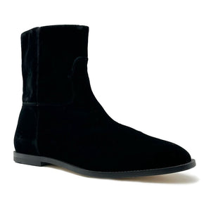 Schwarze Kalbsleder Damenstiefelette