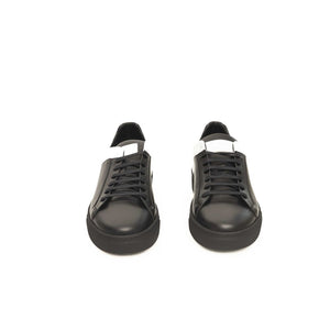 Schwarzes Rindsleder Herren Sneaker