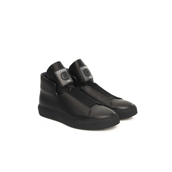 Schwarzes Kalbsleder Herren Sneaker