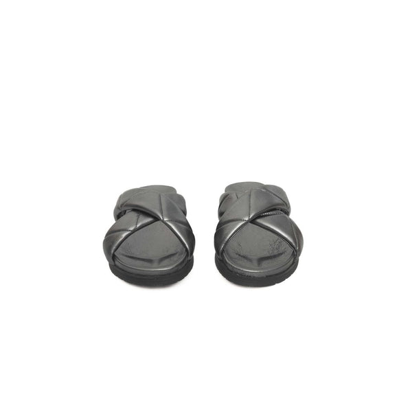 Graue Lammfell Damen Sandale