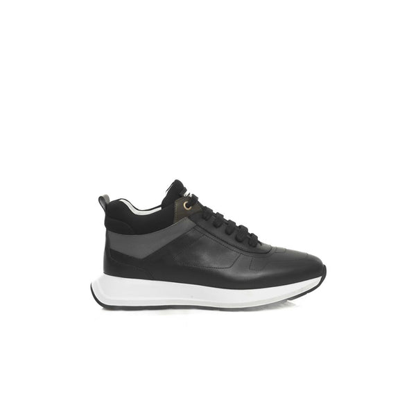 Schwarzes Leder Damen Sneaker