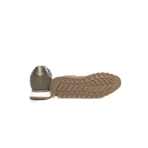 Beige Rindsleder Damen Sneaker