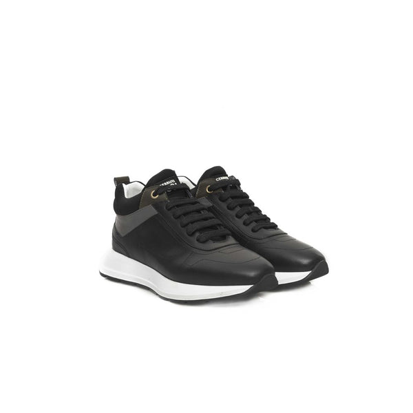 Schwarzes Leder Damen Sneaker