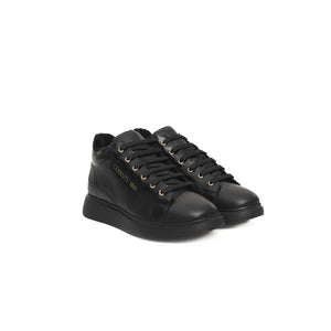 Schwarzes Leder Damen Sneaker