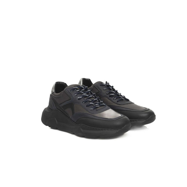 Blaues Rindsleder Herren Sneaker