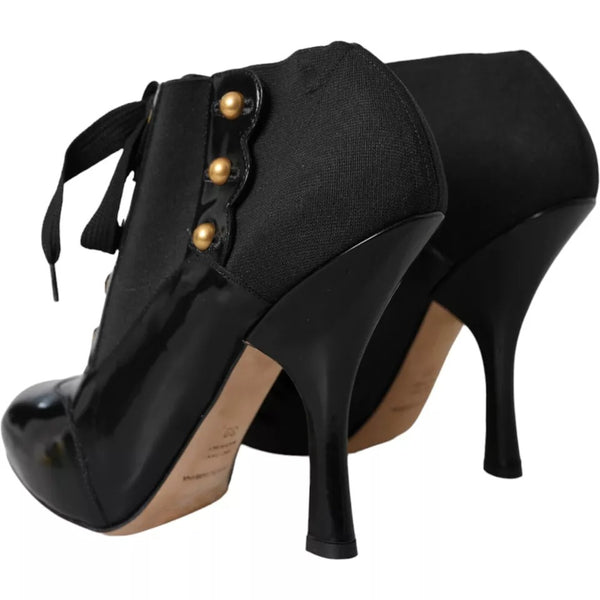 Schwarze Jersey Stretch-Stiefeletten Schuhe
