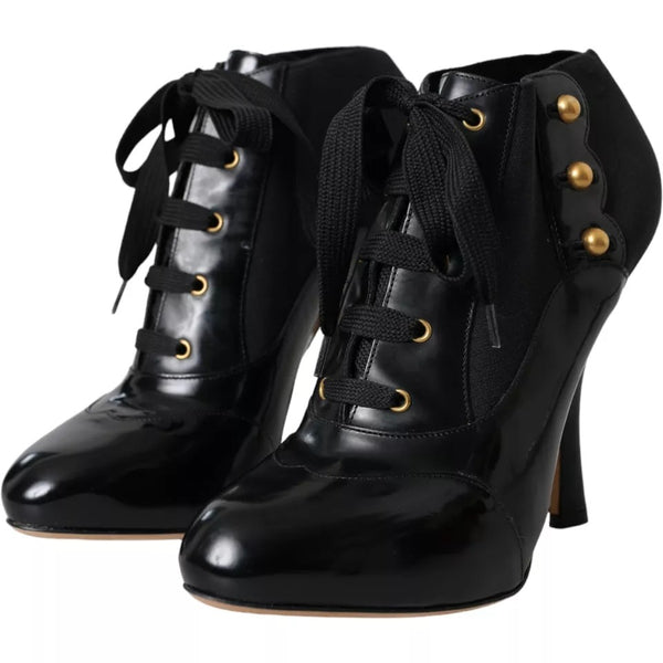 Schwarze Jersey Stretch-Stiefeletten Schuhe