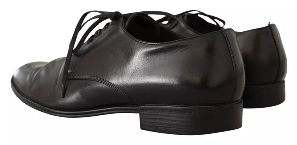 Schwarzes Leder Derby Kleid Formelle Schuhe