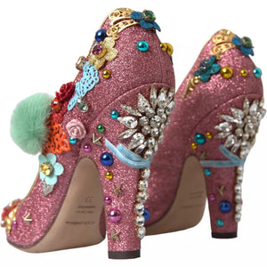 Rosa verschönert Pelz Mary Jane Pumps Schuhe