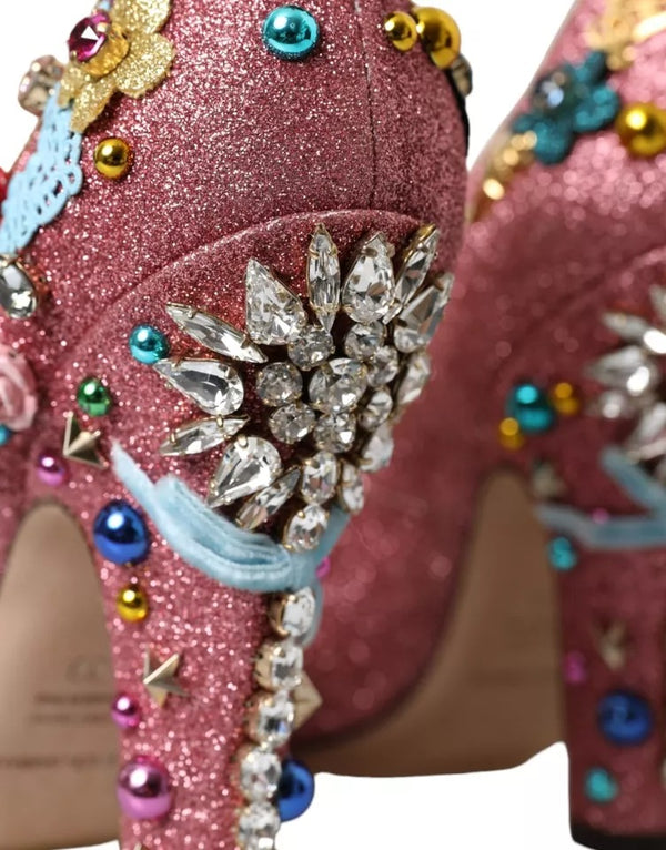 Rosa verschönert Pelz Mary Jane Pumps Schuhe