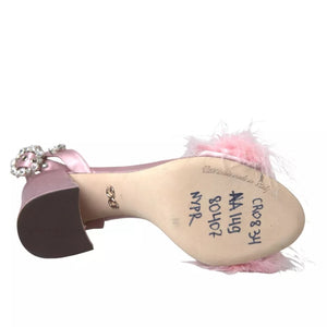 Rosa Türkei Feder verschönert Sandalen Schuhe
