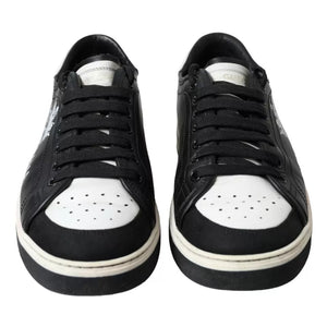 Schwarz Leder Crown Milano Männer Turnschuhe Schuhe