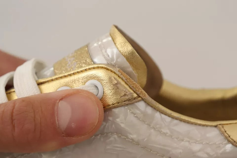 Weiß Portofino Mutter der Perle Turnschuhe Freizeitschuhe