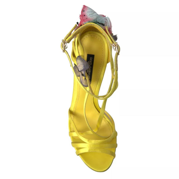 Gelbe Schmetterling Applique Sandalen Schuhe