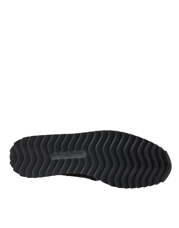 Schwarz gewebtes Büffelleder Herren Loafers Schuhe