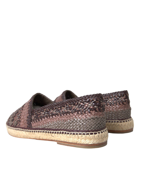 Braun Buffalo Leder Espadrille Flats Schuhe