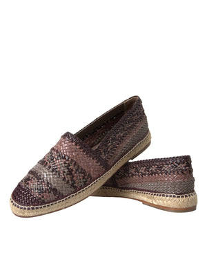 Braun Buffalo Leder Espadrille Flats Schuhe