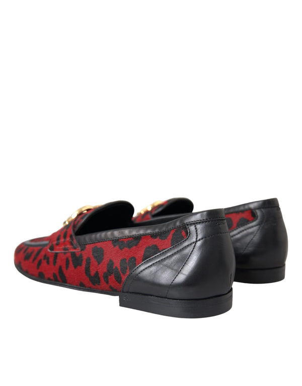 Rot Schwarz Leopard DG Loafers Formelle Männer Schuhe