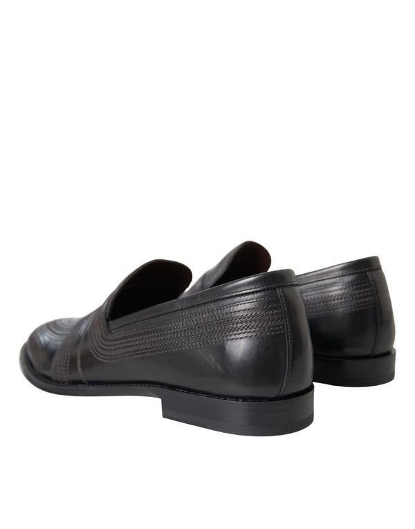 Schwarz Braun Leder Loafer Männer Kleid Schuhe