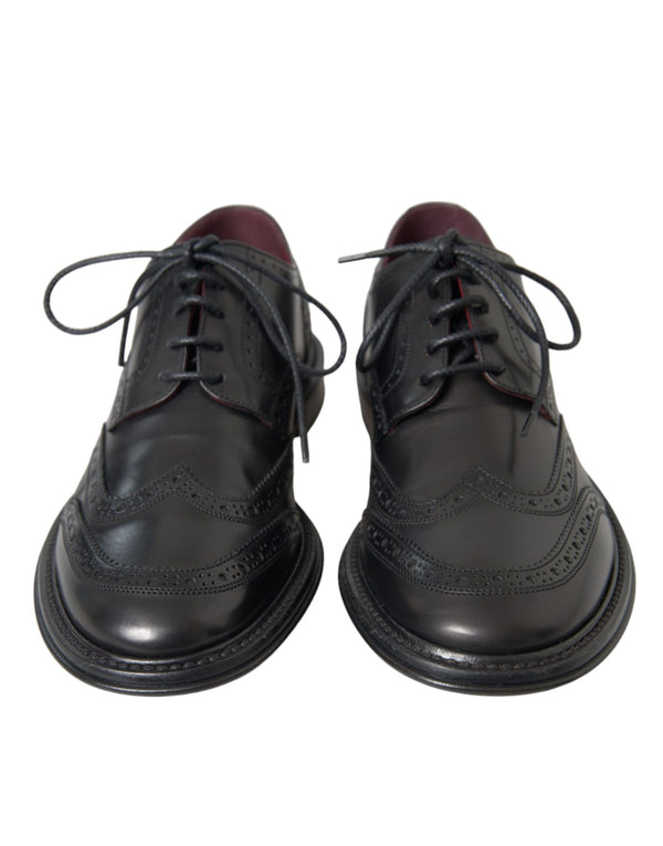 Schwarzes Leder Oxford Wingtip Formale Männer Schuhe