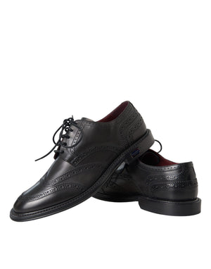 Schwarzes Leder Oxford Wingtip Formale Männer Schuhe