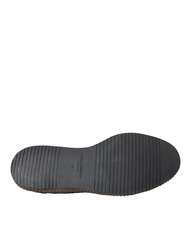 Schwarze gewebte Ziegenleder Schnürschuhe Derby