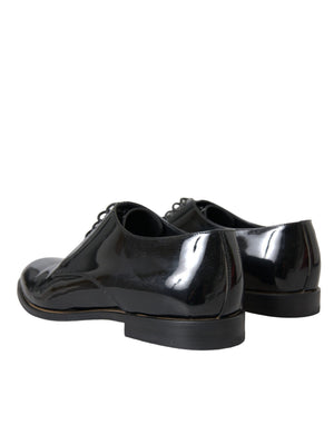 Schwarze Lackleder Derby-Schuhe für formelle Anlässe