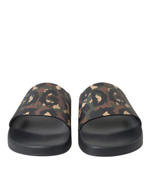 Multicolor Camouflage Leder Strandbekleidung Männer Schuhe