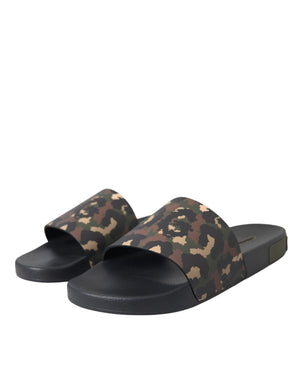 Multicolor Camouflage Leder Strandbekleidung Männer Schuhe