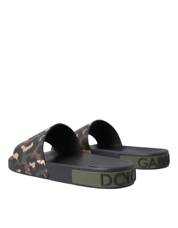 Multicolor Camouflage Leder Strandbekleidung Männer Schuhe