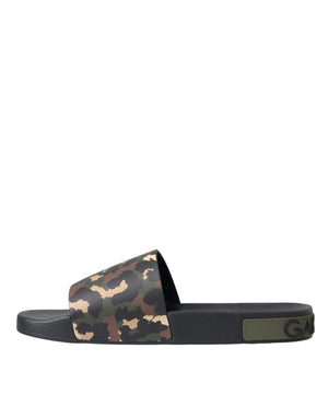 Multicolor Camouflage Leder Strandbekleidung Männer Schuhe