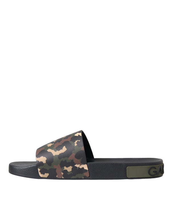 Multicolor Camouflage Leder Strandbekleidung Männer Schuhe