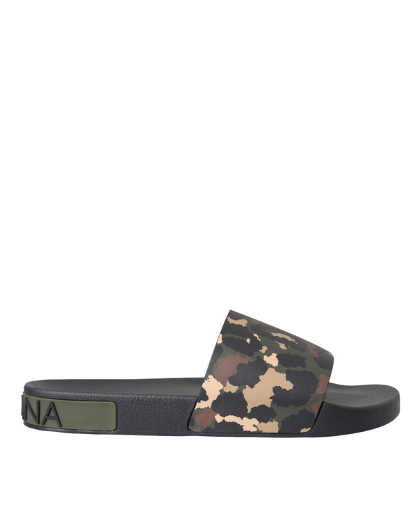 Multicolor Camouflage Leder Strandbekleidung Männer Schuhe