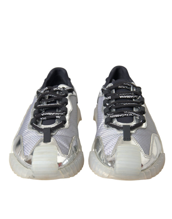 Silber Schwarz Nylon NS1 Low Top Sneakers Männer Schuhe