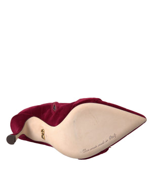 Dunkelroter Samt Devotion Schnalle Stiefel Schuhe